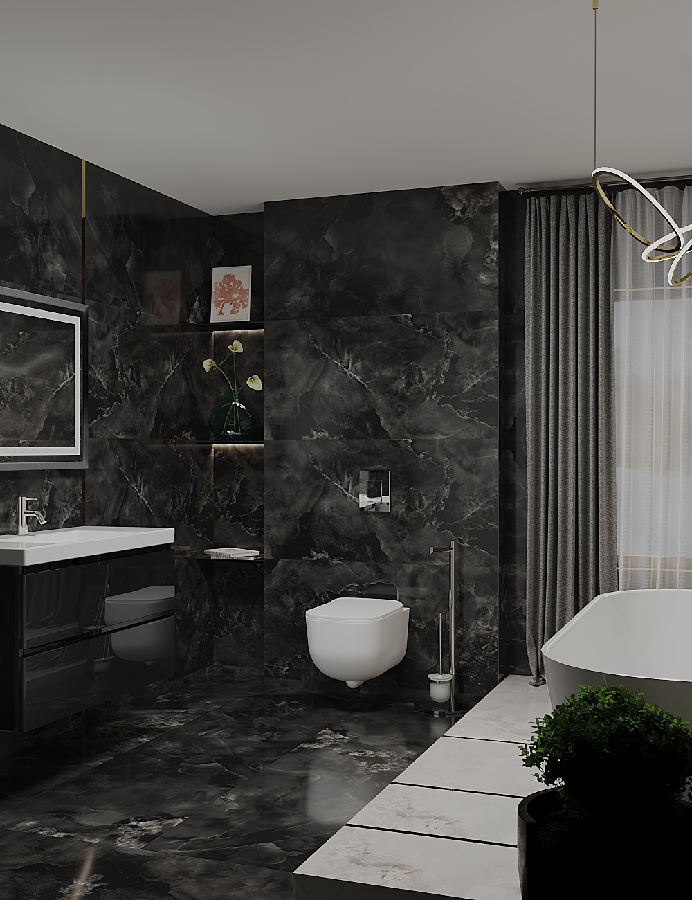 Ванная комната Aquamarine Black&Grey