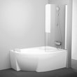 Шторка для ванны одноэлементная CVSK1 ROSA 140-150 R Transparent, (7QRM0100Y1) RAVAK - Зображення
