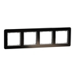 Рамка 4-местная горизонтальная Черное стекло Sedna Design & Elements (SDD361804), Schneider Electri - Зображення