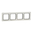 Рамка 4-местная горизонтальная Белое стекло Sedna Design & Elements (SDD360804), Schneider Electric - Зображення
