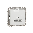 Розетка USB A+C 2,4A Белый Sedna Design & Elements (SDD111402), Schneider Electric - Зображення