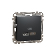 Розетка USB A+C 2,4A Черный Sedna Design & Elements (SDD114402), Schneider Electric - Зображення