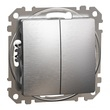 Переключатель 2-клавишный Матовый Алюминий Sedna Design & Elements (SDD170108), Schneider Electric - Зображення