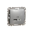 Розетка USB A+C 2,4A Алюминий Sedna Design & Elements (SDD113402), Schneider Electric - Зображення