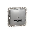 Розетка USB A+A 2,1A Алюміній Sedna Design & Elements (SDD113401), Schneider Electric - Зображення