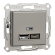 Розетка подвійна USB 2,4A Бронза ASFORA (EPH2700369), Schneider Electric - Зображення