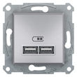 Розетка USB 2,1A Алюминий ASFORA (EPH2700261), Schneider Electric - Зображення