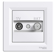 Розетка TV-SAT проходная 8dB Белый ASFORA (EPH3400321), Schneider Electric - Зображення