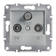 Розетка TV-R-SAT проходная 4dB Алюминий ASFORA (EPH3500261), Schneider Electric - Зображення