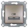 Розетка USB 2,1A Бронза ASFORA (EPH2700269), Schneider Electric - Зображення