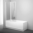 Шторка для ванни двохелементна CVS2-100 L Transparent, (7QLA0100Z1) RAVAK - Зображення