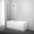 Шторка для ванны двухэлементная BVS2-100 L Transparent, RAVAK - Зображення