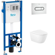 Комплект Інсталяція Duplo Nova WC з кнопкою Duplo Nova Chrome + Унітаз з кришкою soft-close Ona Rimless Roca - Зображення 3