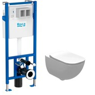 Комплект Інсталяція Duplo Nova WC + Унітаз підвісний з кришкою Alegra Rimless A890020020+A34H139000 Roca - Зображення 1