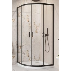 Душевая кабина полукруглая Alienta A 90x90 10229090-54-01 Black RADAWAY - зображення 1