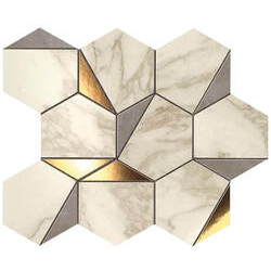 Мозаика 9EHG Marvel Gold Hex Gris Calacatta 251x290 Atlas Concorde - зображення 1