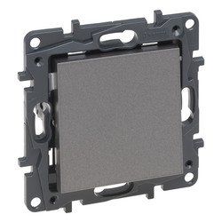 Переключатель 1-клавишный 10А автоматические клеммы Niloe Step Сталь 863406 Legrand - зображення 1