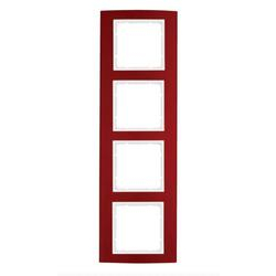 Рамка 4-местная Berker B3 Красный-Полярно-Белый 10143022 Hager - зображення 1