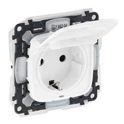 Розетка силовая 2К+3 и шторками IP44 Valena Allure 755204 Legrand - зображення 1