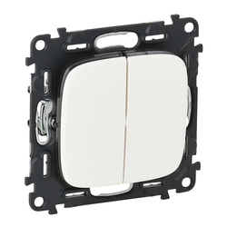 Выключатель 2-клавишный автоматические клеммы Valena Allure Белый 752705 Legrand - зображення 1