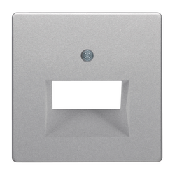 Накладка для 2-кратной розетки UAE Berker Qх Алюминий 14096084 Hager - зображення 1
