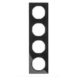 Рамка 4-местная Berker R3 Черный 10142245 Hager - зображення 1