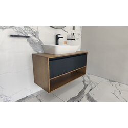 Шафка під умивальник Milan 1000 чорний Fancy Marble - зображення 1