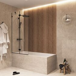 Шторка для ванни Monte 150x100 Black matt StudioGlass - зображення 1