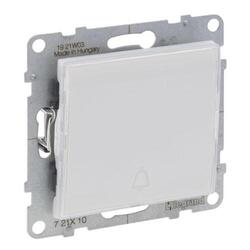Выключатель 1-клавишный кнопочный с держателем этикеты 6А Suno Белый 721110 Legrand - зображення 1