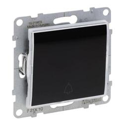 Выключатель 1-клавишный кнопочный с держателем этикеты 6А Suno Черный 721410 Legrand - зображення 1