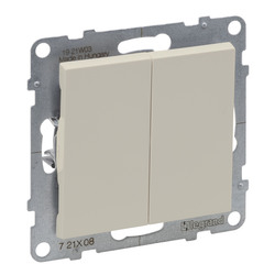 Перемикач 2-клавішний 10А автоматичні клеми Suno Слонова кістка 721208 Legrand - зображення 1