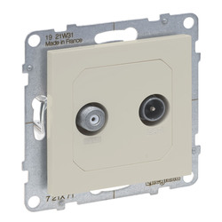 Розетка TV-Sat звезда на 2 кабеля Suno Слоновая кость 721271 Legrand - зображення 1