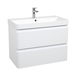 Шафка з умивальником Акцент Люкс 75 Deep White matt Аква Родос - зображення 1