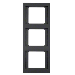 Рамка 3-місна Berker K1 Антрацит вертикальна 13337006 Hager - зображення 1