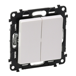 Выключатель 2-клавишный автоматические клеммы Valena Life Белый 752405 Legrand - зображення 1