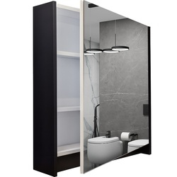 Шафка-дзеркало Emily EmMC-70 чорний Air-Line - зображення 1