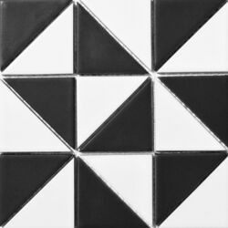 Мозаика RT XX2 69001 Triangle White Black 300x300x9 Котто Керамика - зображення 1