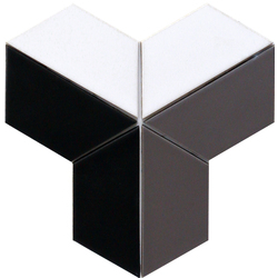 Мозаика T X3 69001 Trapeze White Black Grey Shedol 264x264x9 Котто Керамика - зображення 1