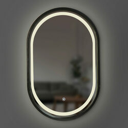 Зеркало Freedom Slim LED 450x750 Black Luxury Wood - зображення 1