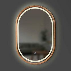 Зеркало  Freedom Slim LED 450x750 Mahogany Luxury Wood - зображення 1