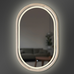 Зеркало Freedom Slim LED 450x750 White Luxury Wood - зображення 1