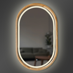 Зеркало Freedom Slim LED 550x850 Natural Light Luxury Wood - зображення 1