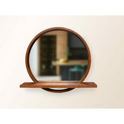 Зеркало Sunrise с полочкой D800 Mahogany Luxury Wood - зображення 1
