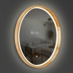 Зеркало Perfection Slim LED D650 Natural Light Luxury Wood - зображення 1
