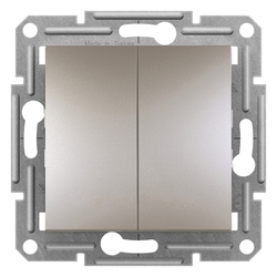 Выключатель 2-клавишный 10A Бронза ASFORA (EPH0600169), Schneider Electric - зображення 1
