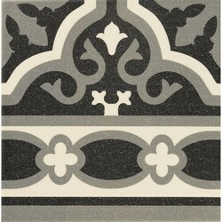 Плитка керамогранитная Florentine Black Cenefa 200x200x9 Mainzu - зображення 1