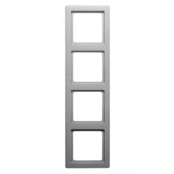 Рамка 4-местная Berker Q1 Алюминий 10146084 Hager - зображення 1