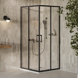 Душевая кабина X-Point Slim XPSRV2 90 черный Transparent RAVAK - зображення 1