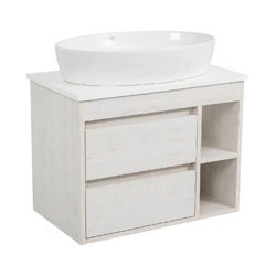 Шафка з умивальником Shelf нордленд 75 та стільницею Loft-Iron Аква Родос - зображення 1