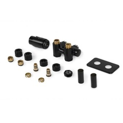 Набір вентилів трьохосьовий термостатичний лівий чорний мат Integra Duo All in One Terma - зображення 1